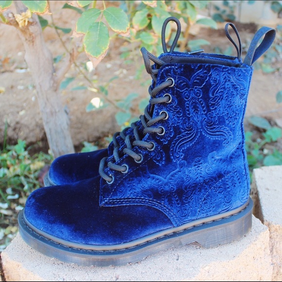 Dr. Martens Shoes - Rare Dr. martens 1460 Brocade Blue Boots